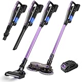 Akiara Cordless Vacuum Cleaner, 130W 10000 Pa Powerful Suction, Up to 35 Mins Runtime, 500 ML Dust Cup,4 in-1 Stick Cleaner, Lightweight Vacuum for Carpet, Hard Floor, Home & Pet Hair – Purple