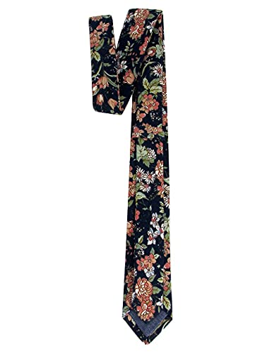 Image of Kebocis Mens Skinny Cotton Floral Tie for Men