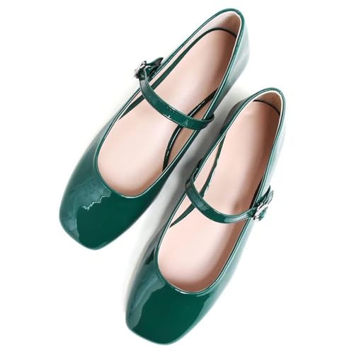 Image of LUXINYU Women's Slip on Flats,Classy Round Toe Solid Classic Mary Jane Ballet Dance Shoes Soft Comfortable PU Flat Shoes