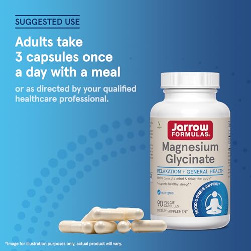Jarrow Magnesium Glycinate, Support Relaxation & Healthy Sleep, 90 Capsules - image 6