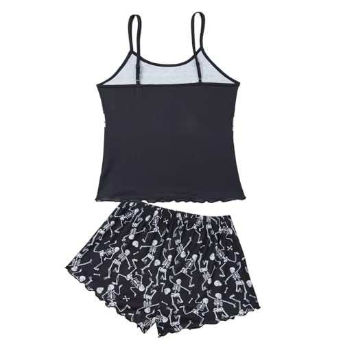 Image of American Trends Cute Pajamas for Women Strawberry Print Cami Top and Shorts Pj Set Two Piece Pajama Set Sleepwear Sleep Set