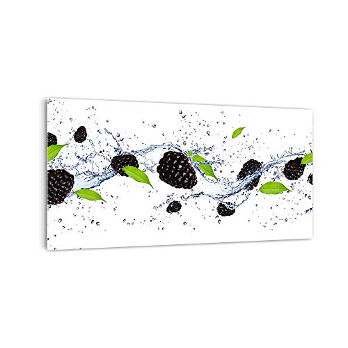 Küchenrückwand 'Brombeeren in Wasser' in div. Größen, Glas-Rückwand, Wandpaneele, Spritzschutz & Fliesenspiegel