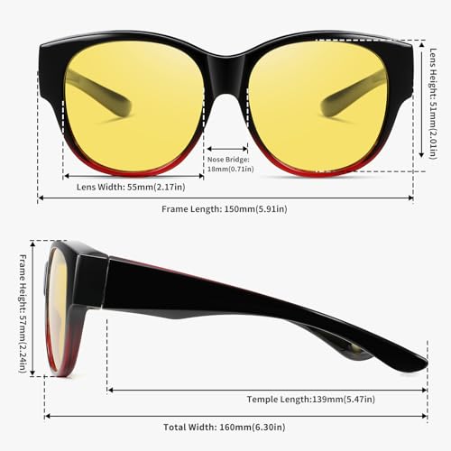 Image of GEGURI Polarized Sunglasses Fit Over Glasses for Men Women, Oversized Square Sun Glasses UV400 Protection Shades