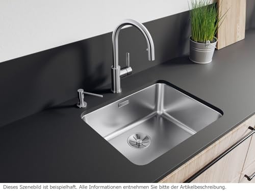 BLANCO SOLIS 500-U | Edelstahl Spüle | Einbauart: Unterbau | für 60 cm breite Unterschränke | Widerstandsfähig gegenüber Kratzern | Großes Beckenvolumen