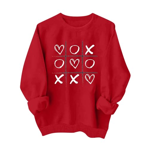 2025 Sudadera Mujer Camiseta de Manga Larga Moda Casual Jersey Estampado Amor San Valentín Regalo Cuello Redondo Suelto Tumblr Tops Fiesta T-Shirt Camisa Original Basic tee Talla Grande