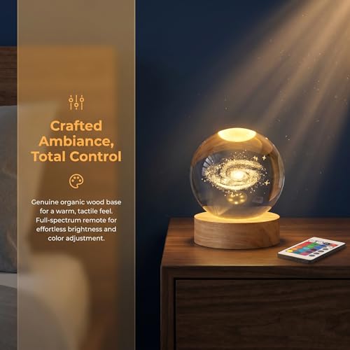 Lámpara de Noche Bola de Cristal Galaxia 3D con Luz LED miniatura 4