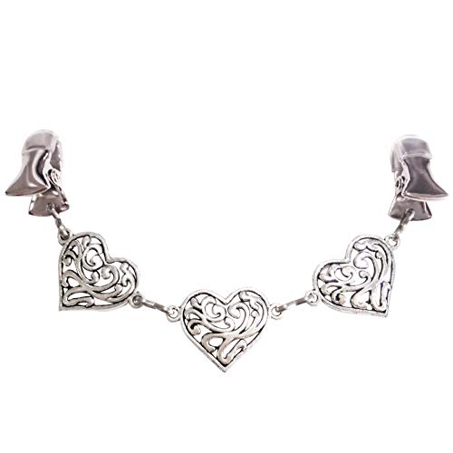 Stylish Heart Chain Cardigan Sweater Clip Guard Versatile Filigree Cinch Shawl Cape Scarf Collar Clip Flexible Clothing Button Jewelry-silver