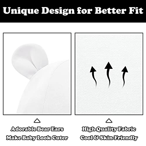 Baby Sun Hat Toddler Hats for Boys Girls Infant Sun Hat Baby Girl Hats with Bear Ears Wide Brim UPF 50+ Beach Hat4