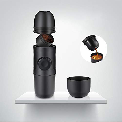 Espressomaschine Tragbare Kaffeemaschine Manuelle Handpresso mit Espresso Kaffee Kapseln Cappuccino Quick Cold Brew Alles-in-Einem für zu Hause