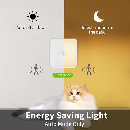 Image of Motion Sensor Night Light Indoor - Cordless Battery Powered Under Cabinet Lighting, Stick-on Magnet LED Closet Lights, Safe Light for Stairs, Nightlight 3-Pack (Batteries not Include)