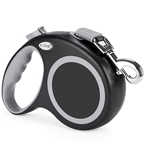 EC.TEAK Retractable Dog Leash 26 FT, Heavy Duty Dog Leash for Dogs up to 110lbs, Strong Nylon Tape No Tangle, One-Handed Brake, Pause, Lock, Perfect for Medium Large Dogs