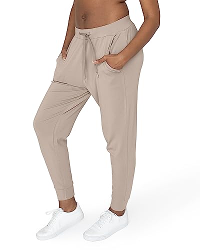 Image of Kindred Bravely Bamboo Maternity & Postpartum Joggers | Maternity Lounge Pants for Women (Stone, Small)