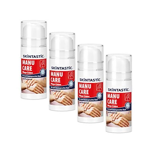 Manu Care Pflege-Creme | 4 x 100 ml | Pumpspender | Handcreme
