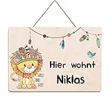 Kinderzimmerdekoration und Tür Deko - Das Dekoschild ist mit den süßen Motiven und der Personalisierung eine schöne Türdeko oder eine wunderschöne Wanddeko im Kleinkinderzimmer, Mädchenzimmer und Jungenzimmer. Kinderzimmer Türschild Name mit Buchstaben Kinderzimmertür