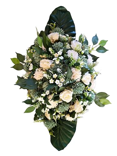 Flores artificiales iglesias bodas y altares centro beige DRW estilo barco 3