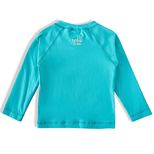 Camiseta Praia Manga Longa Lisa Elastano,Tip Top ,Kids Unissex,Turquesa Claro,6