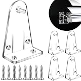 2 Inch 4pcs Blinds Hold Down Brackets, Clear Plastic Door Blinds Bottom Bracket, Blind Bottom Rail Hold Clips for Horizontal Blinds Shades Windows Doors