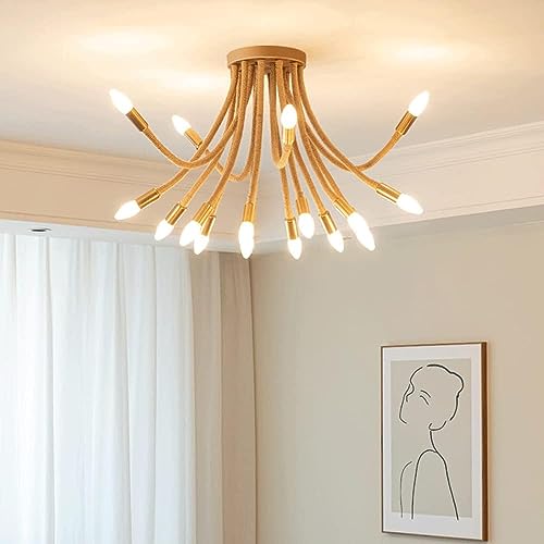 Chanp corde décoration rustique 16 lumières pour maison et plage boho