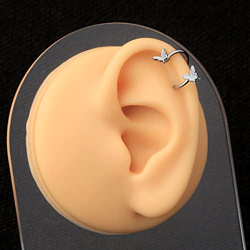 Jewseen Twisted Cartilage Earrings 16G Butterfly Twisted Barbell Earring Conch Earrings Helix Earring Cartilage Piercing Body Piercing Body Jewelry #TOP4