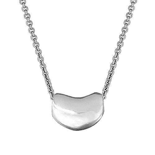 Ritastephens Sterling Silver Kidney Bean Pendant Charm Necklace (16, 18, 20 Inches)