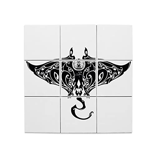 Carreaux céramique raie manta maori fresque murale de tatouage tribal
