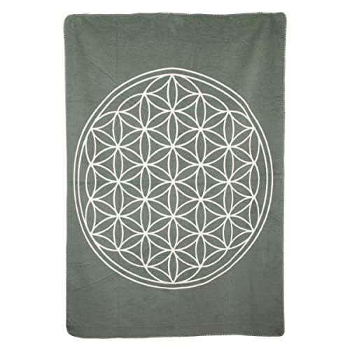 Manta de Yoga Flor de la Vida 150 x 200 cm, Forestgreen/Natur Cover