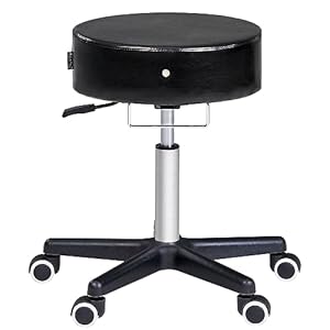 Master Massage Glider Ergonomic Round Swivel Adjustable Rolling Hydraulic Stool Barber Dental Chair for Therapist, Clinic, Tattoo, Spas, Facial, Beauty, Lash, Salons, Home, Studio, Office Use