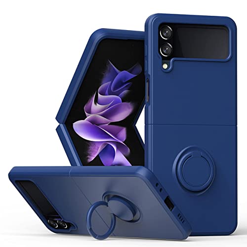 Support de Bague Magnétique Samsung Z Flip 4 Coque Silicone Liquide Souple Antichoc