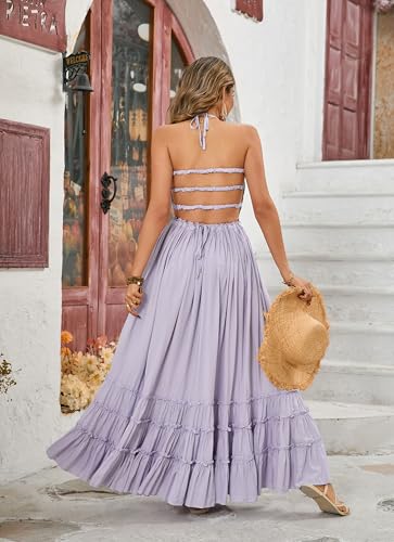 Image of R.Vivimos Womens Summer Boho Sexy Backless Long Dresses
