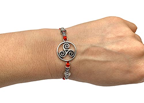 Bracelet personnalisable Triskele Triskelion Triple spirale. Celtics noeud Croix Basque infini. enigme Viking Wicca Breton Triskel Celte Cordon satin; réversible