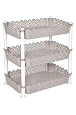ARISTO Plastic Storage Rack 3 Shelfs, Grey (1 Piece), Medium, (40.5 x 26.5 x 44 cm)