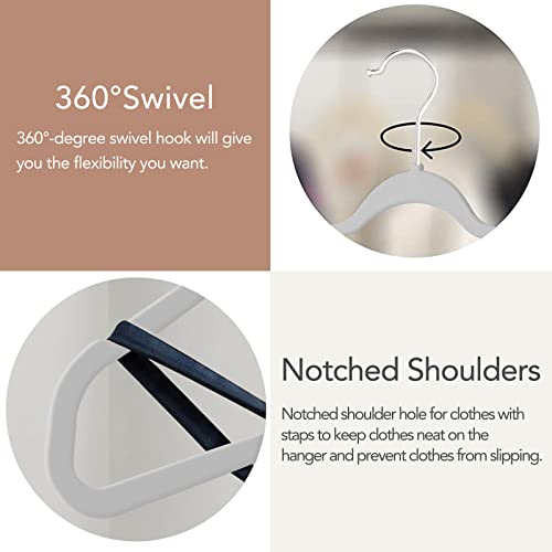 MOERKADA 50 Pack Ultra-Thin Plastic Clothes Hangers (17.7 Inch) - Space-Saving Slim Hangers with Non-Slip Grooves for Wardrobe, Closet & Dorm Organization (Grey) by MOERKADA - Image 4