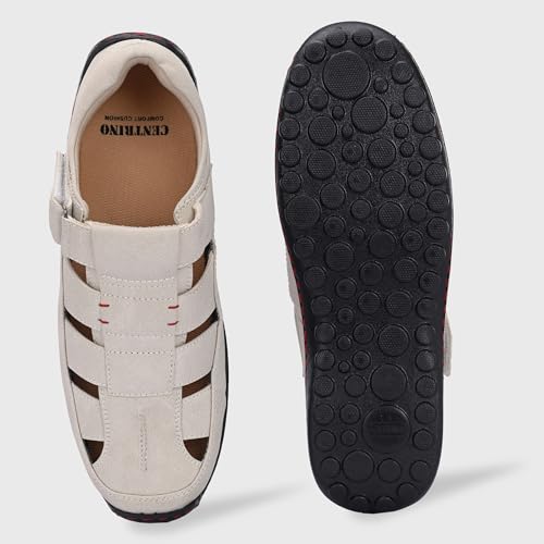 Image of Centrino Men's Fisherman Sandals | Cushioned Insole & Hook & Loop Straps | Trendy Sporty Design with Premium Upper | Closed-Toe Sandals for Travel & Walking (6620)