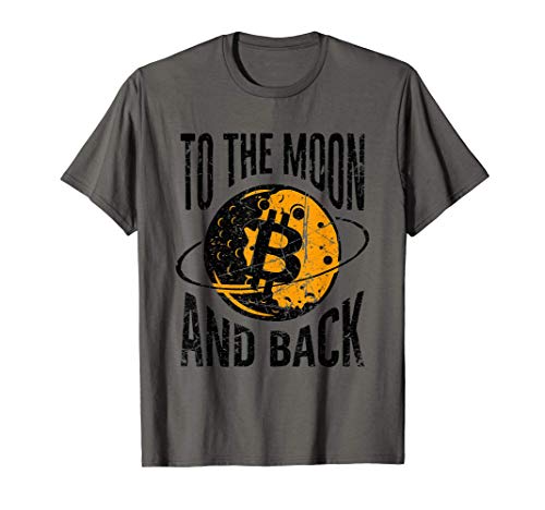Home 5 To The Moon and Back Bitcoin Cryptocurrency Vintage T-Shirt