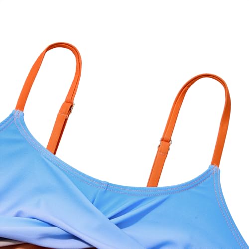 Image of Zando Girls Swimsuit Two Piece - Adjustable Strap Bathing Suit Solid Color Bikini Sets for Teens Girl Beach Swimwear