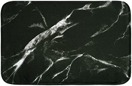 RosieLily Black Bath Mat, Marble Bathroom Rug, Abstract Bath Rug, Black Marble Bathroom Rug, Bath Mats for Bathroom, 24''X16''