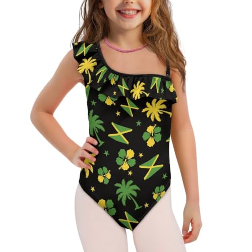 Image of Girls Swimsuit One Piece Ruffle Swimsuit Non-Slip Straps UPF 50+ for Girls Size 3-14 Years