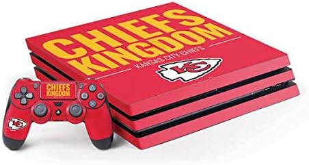 Skinit Decal Gaming Skin Compatible with PS4 Pro Console and Controller Bundle - Officially Licensed NFL Kansas City Chiefs Team Motto Design
