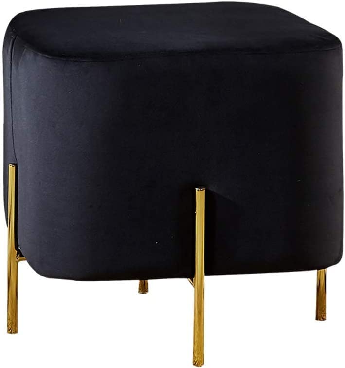 Pouf en velours haut de gamme et métal doré, l'assise chic de salon