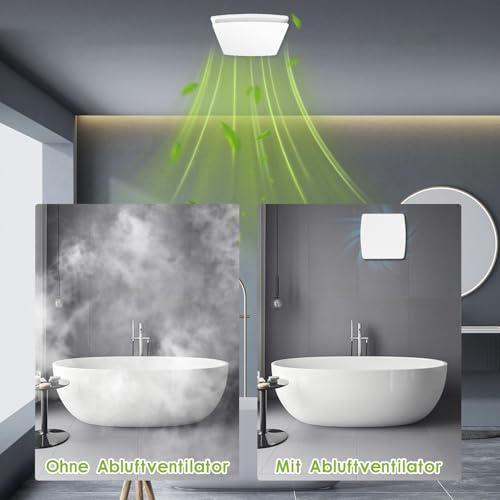 Glovios Badlüfter 100mm mit Rückstauklappe Leise Abluftventilator 12W Badezimmer Lüfter Weiß Wandventilator Lüfter Für Küche Bad WC Gewächshaus Garage, IPX4