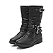 DREAM PAIRS Girls Buckle Zipper Knee High Winter Boots,Size 1 Little Kid,Black,ATLANTA-K