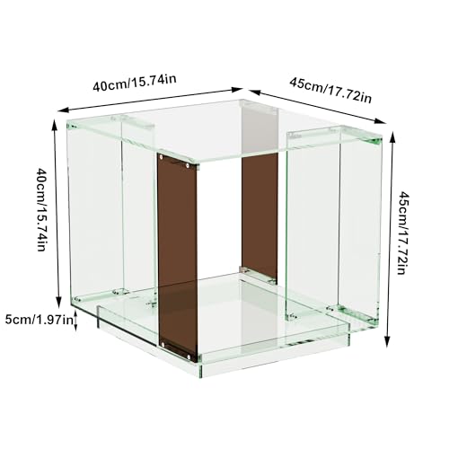 Table basse géométrique en acrylique vert marron double niveau pour chambre