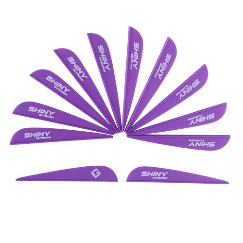TIGER ARCHERY 3Inch Arrow Fletching Vanes Plastic Feather for DIY Archery Hunting Targeting Arrows(50 PK) (Purple)