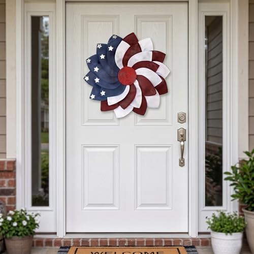 250th Anniversary Patriotic Wreath, 3D Eagle Memorial Wreaths, Patriotic Wreaths for Front Door, Red White and Blue Wreath, All-Weather Farmhouse Outdoor Holiday Decoration A — view 6