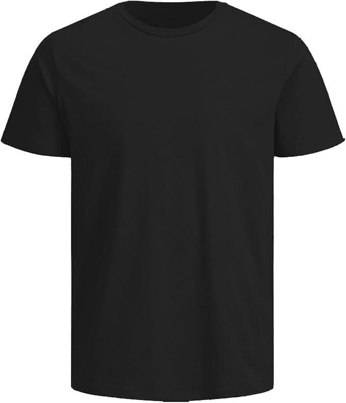 ISTANBUL MODEL Men’s Plain T-Shirt, Round Neck Short Sleeve Tee, 95% Cotton & 5% spandex Stretch, Regular Fit, Pack of 1
