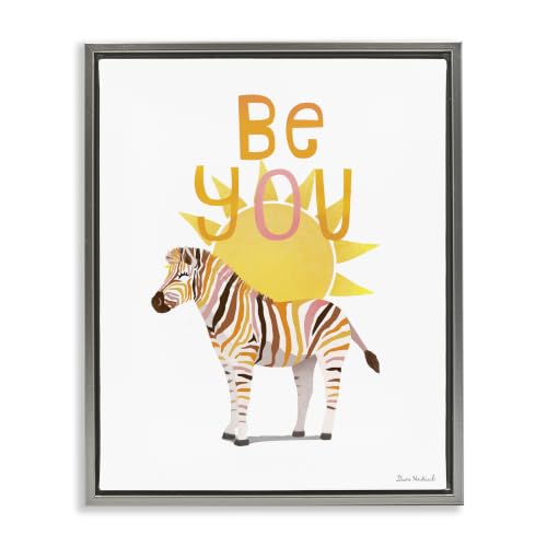 Be You Zebra Sunshine Inspirational, 16 x 20 Inch Canvas in Floater Frame