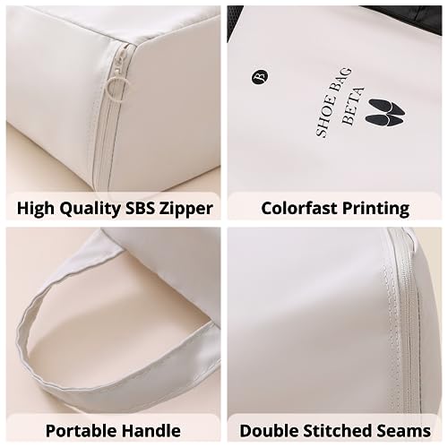 tianzong 2 Pack Shoe Bags for Travel, Water-resistant Shoe Storage Organizer with Zipper for Men and Women (Pink, T400-Beta)4