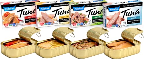 FinerFin Yellowfin Tuna Fillets in Organic Olive Oil, 4 Pack