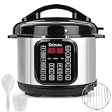 Electric Pressure Cooker: 5 Quart 8-in-1 Multi-Functional Built-in 12 Presets Programs Pressure Pot, Multi Cooker, Slow Cooker, Rice Cooker, Steamer, Yogurt Maker, Warmer & Sterilizer