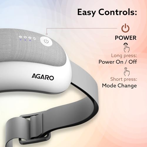 Image of AGARO Elite Eye Massager with Air Compression, Rechargeable, Heat & Vibration | Bluetooth Music | Foldable Design | 5 Relaxation Modes | Adjustable Headband | Ideal for Screen Fatigue & Daily Eye Relaxation